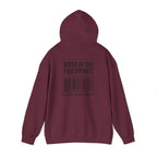 Made in the Philippines Hoodie — Barcode Graphic Back Print