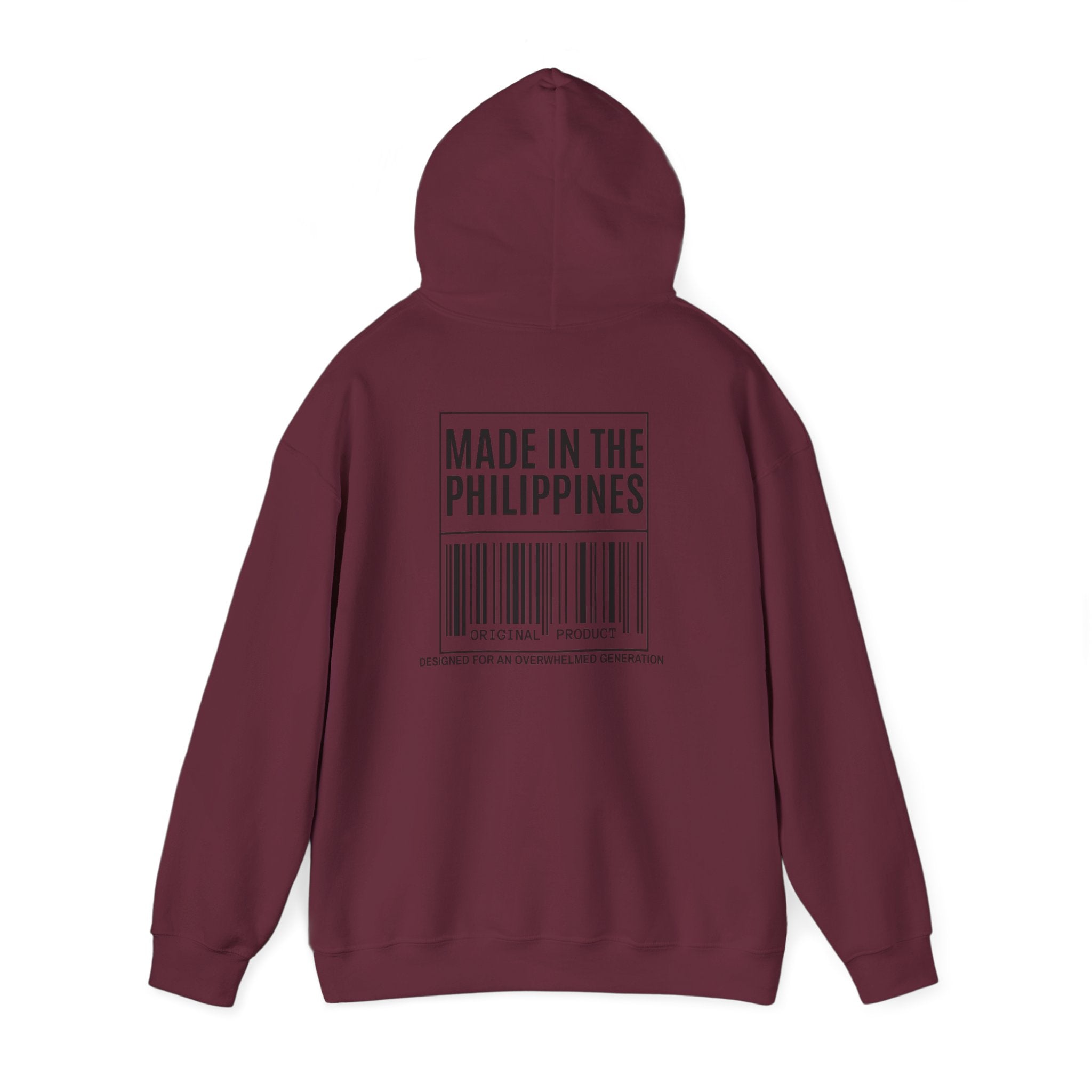 Made in the Philippines Hoodie — Barcode Graphic Back Print
