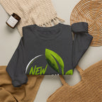 Christian Crewneck Sweatshirt "New Creation" Pullover, 2 Corinthians 5:17 Scripture Apparel, Green Leaf Graphic Sweatshirt