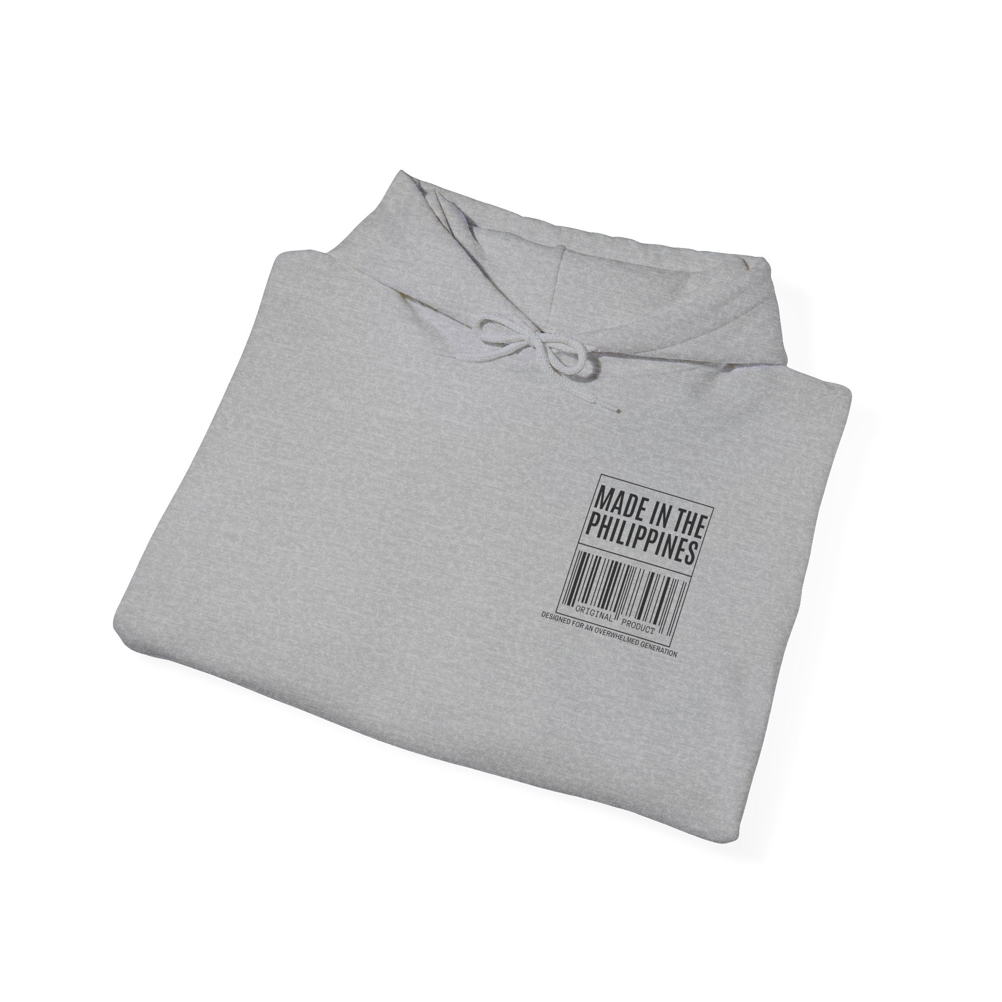 Made in the Philippines Hoodie — Barcode Graphic Back Print