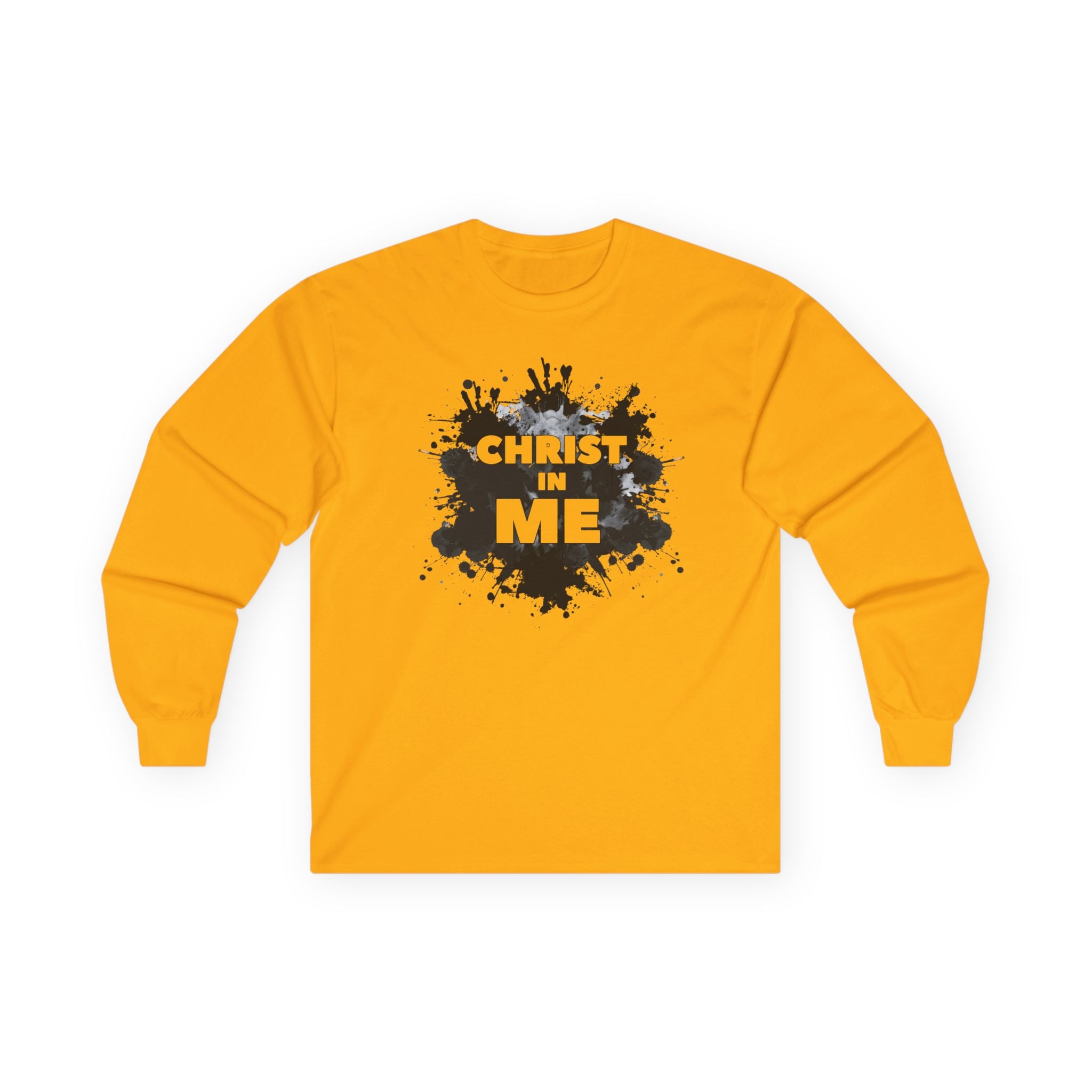 Long Sleeve Tee — "Christ in Me" Faith Graphic Christian Shirt