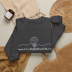 Christian Crewneck Sweatshirt "I AM the Light" Cross Pullover, John 8:12 Scripture Apparel, Faith Graphic Sweatshirt