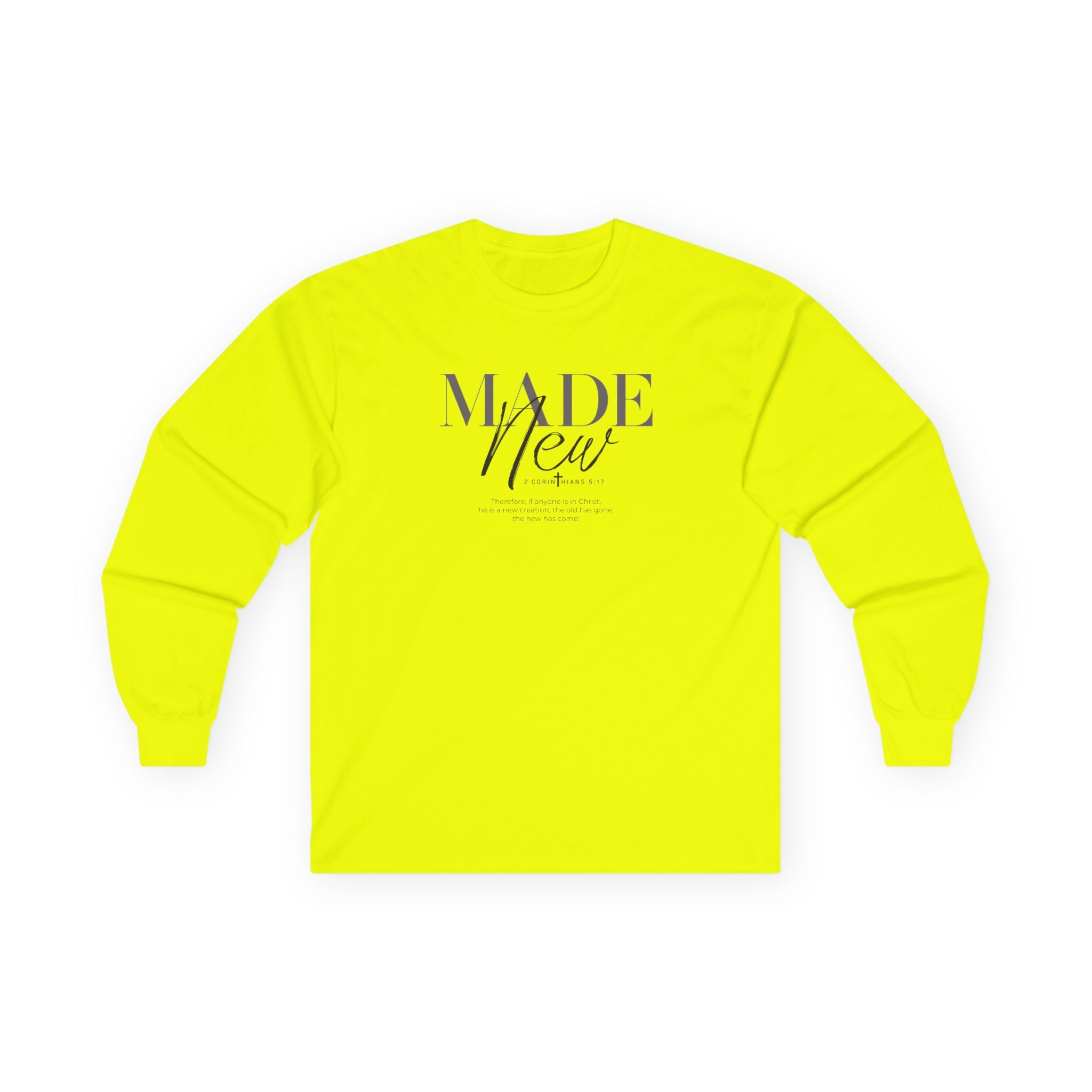 Made New Long Sleeve Tee — Inspirational Christian Faith Shirt