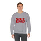 Christian Crewneck Sweatshirt "Grace" Reversed Pullover, Modern Minimalist Faith Apparel, Unique Graphic Scripture Sweater