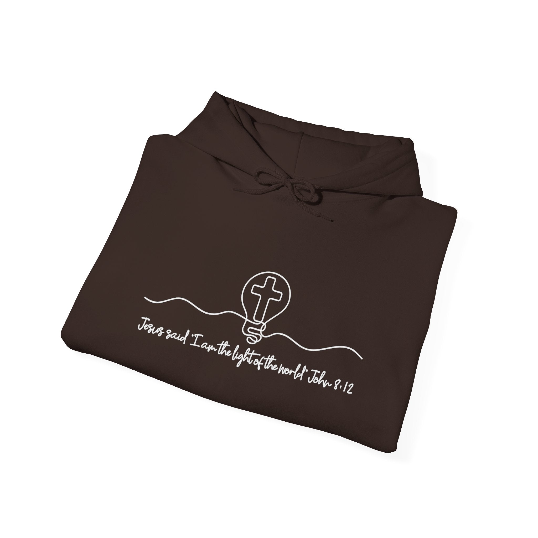 Christian Hoodie with Light of the World and Cross Design – Faith Comfort Sweatshirt