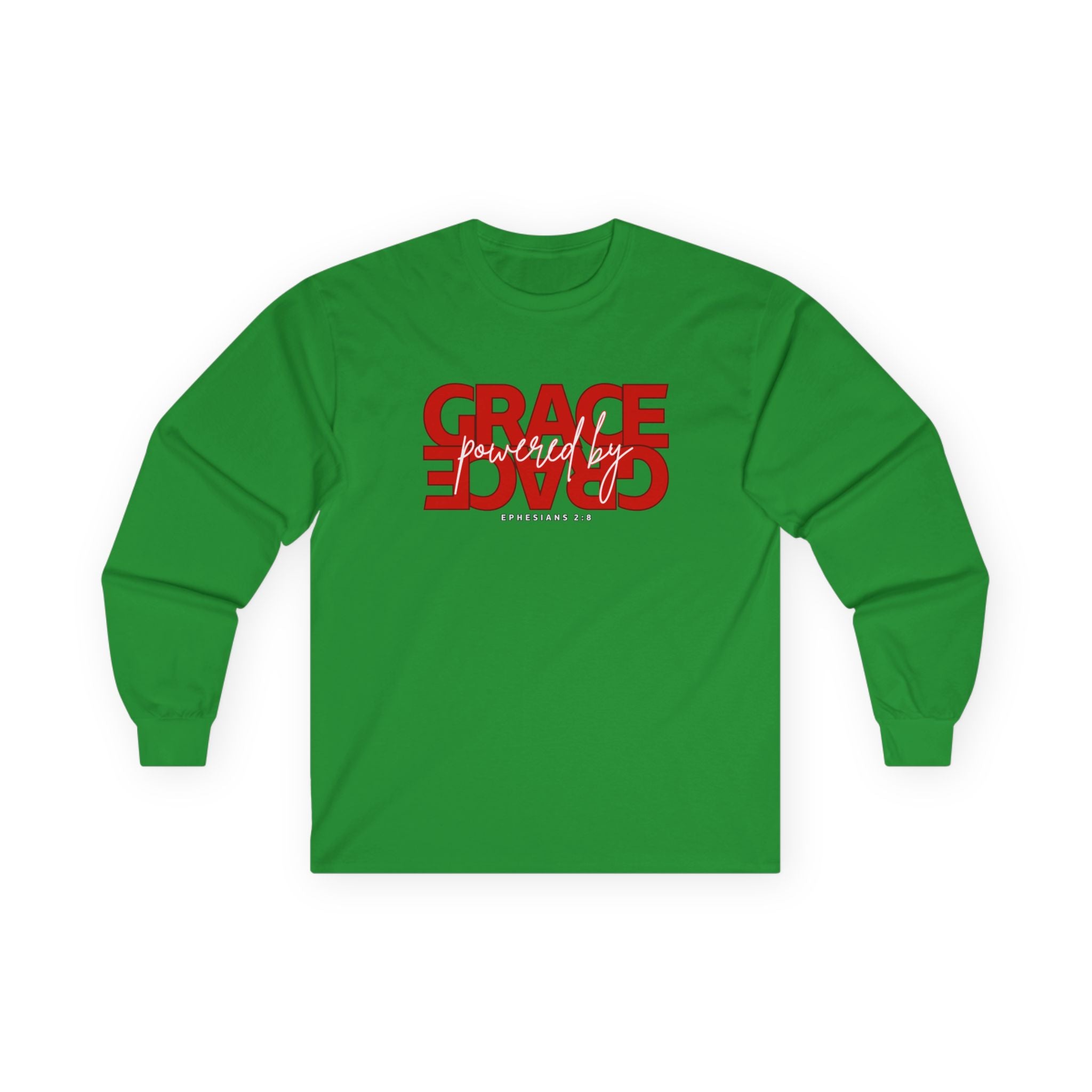 By Grace Long Sleeve Tee — Inspirational Christian Graphic Shirt