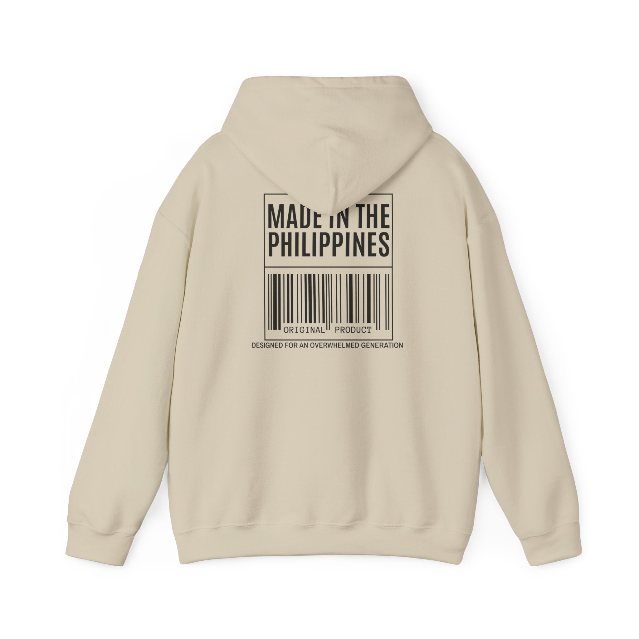 Made in the Philippines Hoodie — Barcode Graphic Back Print