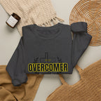 "Overcomer" Cross Graphic Crewneck – Unisex Minimalist Faith Pullover