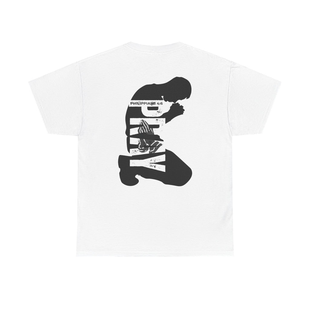 Pray More Tee — "Pray More, Panic Less" Christian Graphic T-Shirt