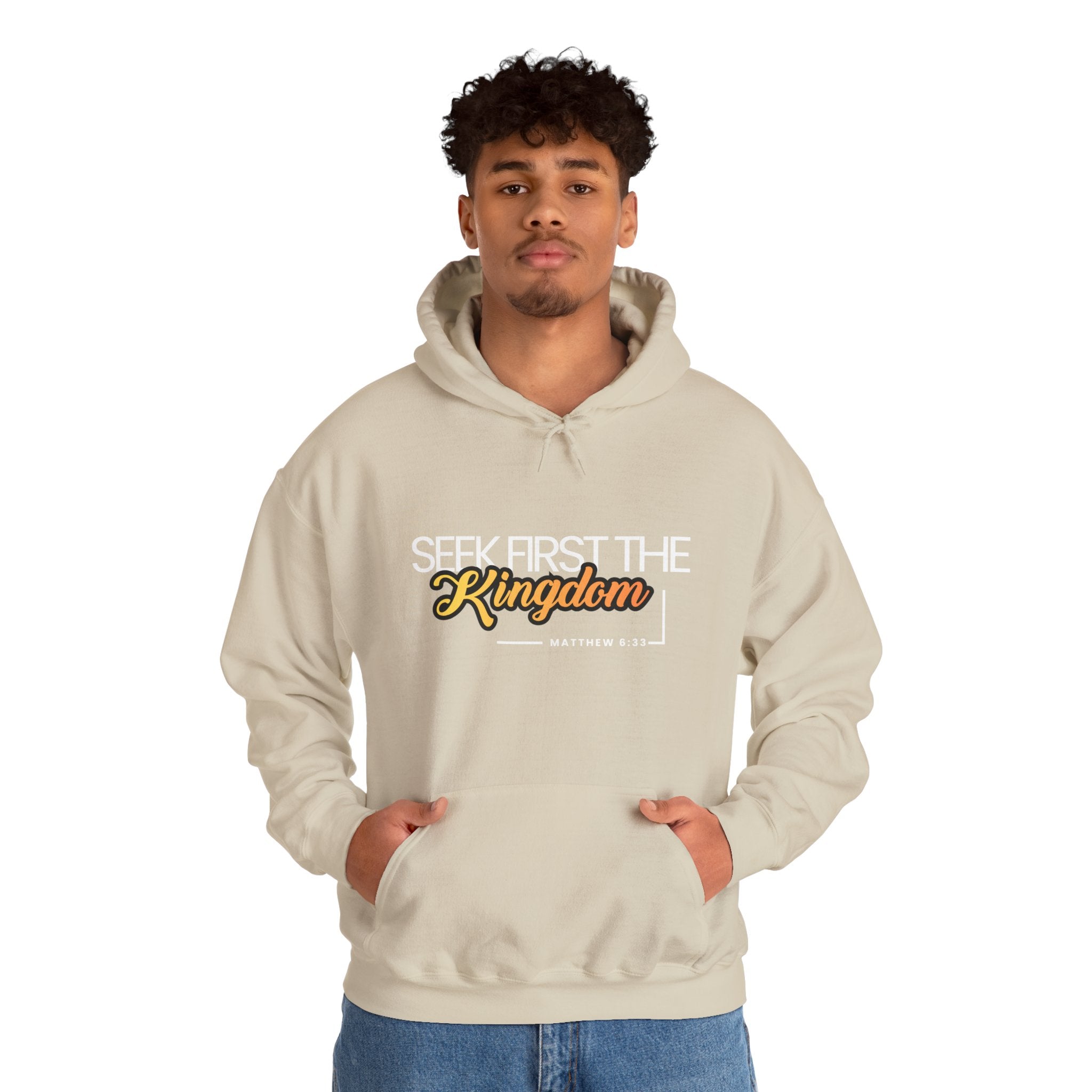 Seek First the Kingdom Hoodie - Christian Faith Scripture Sweatshirt (Matthew 6:33)
