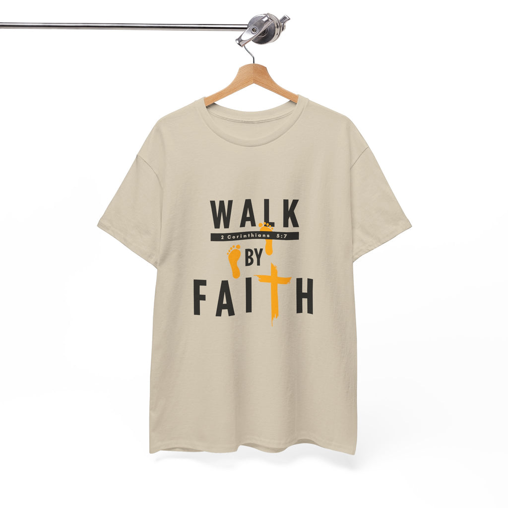 By Faith T-Shirt — Christian Walk By Faith Cross Tee