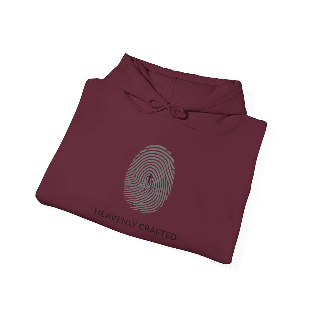 Heavenly Crafted Hoodie — Minimal Fingerprint Graphic Hooded Sweatshirt
