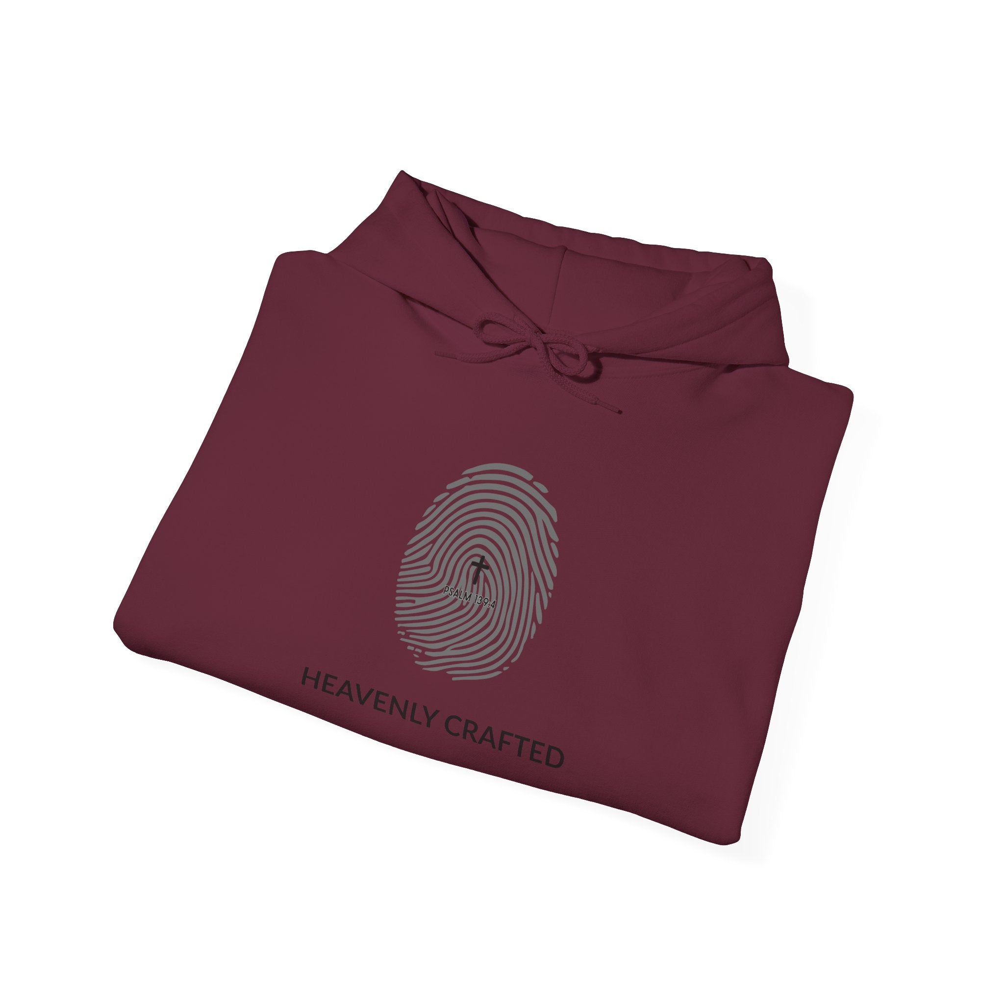 Heavenly Crafted Hoodie — Minimal Fingerprint Graphic Hooded Sweatshirt