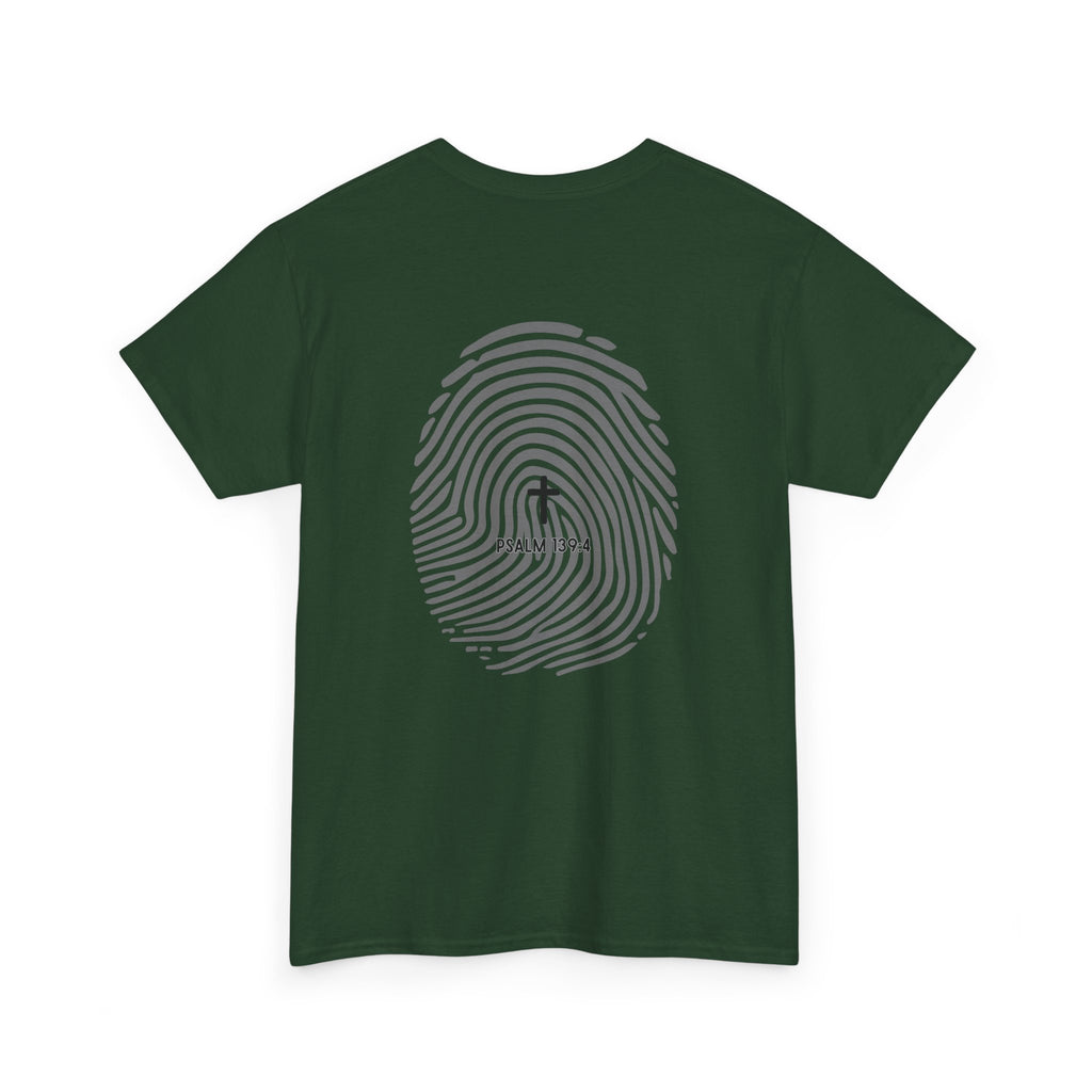 Fingerprint Graphic Tee — Minimalist Identity T‑Shirt