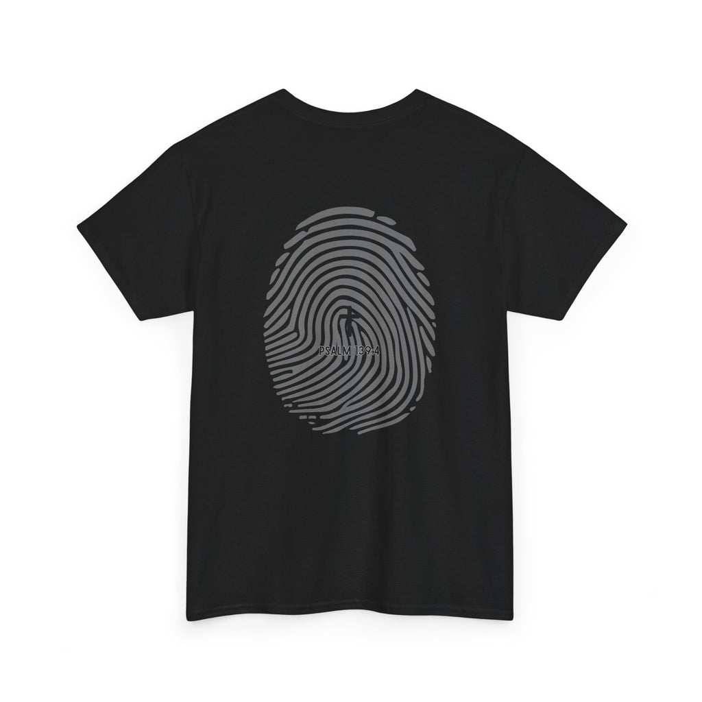 Fingerprint Graphic Tee — Minimalist Identity T‑Shirt