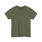 Black Text-Pattern T-Shirt — Seen Known Saved Christian Typography Graphic Tee