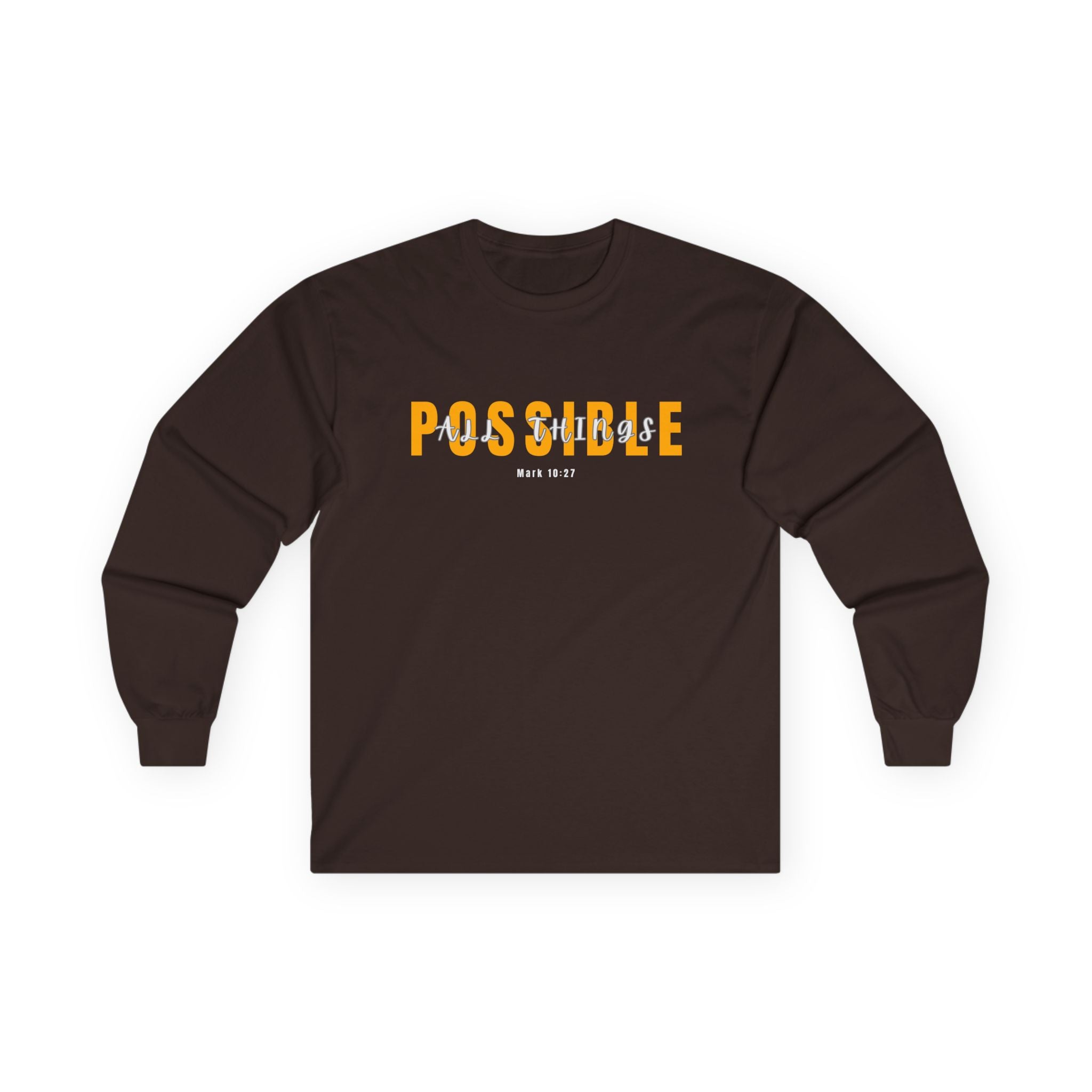 Possible Long Sleeve Christian Tee — 'POSSIBLE' Inspirational Graphic Shirt