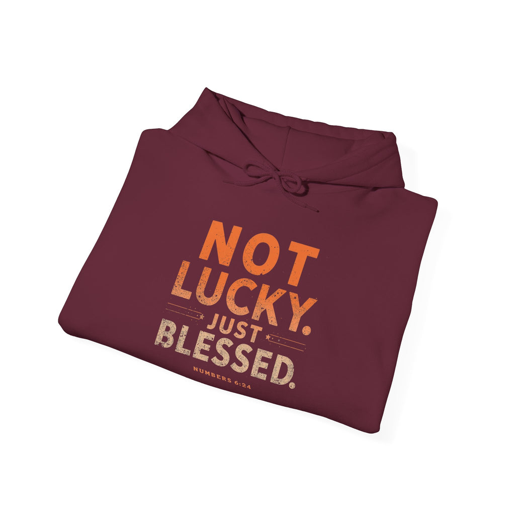 Not Lucky Just Blessed Hoodie — Faith-Based Inspirational Pullover