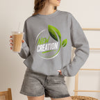 New Creation Sweatshirt – Christian Faith Green Leaf Crewneck