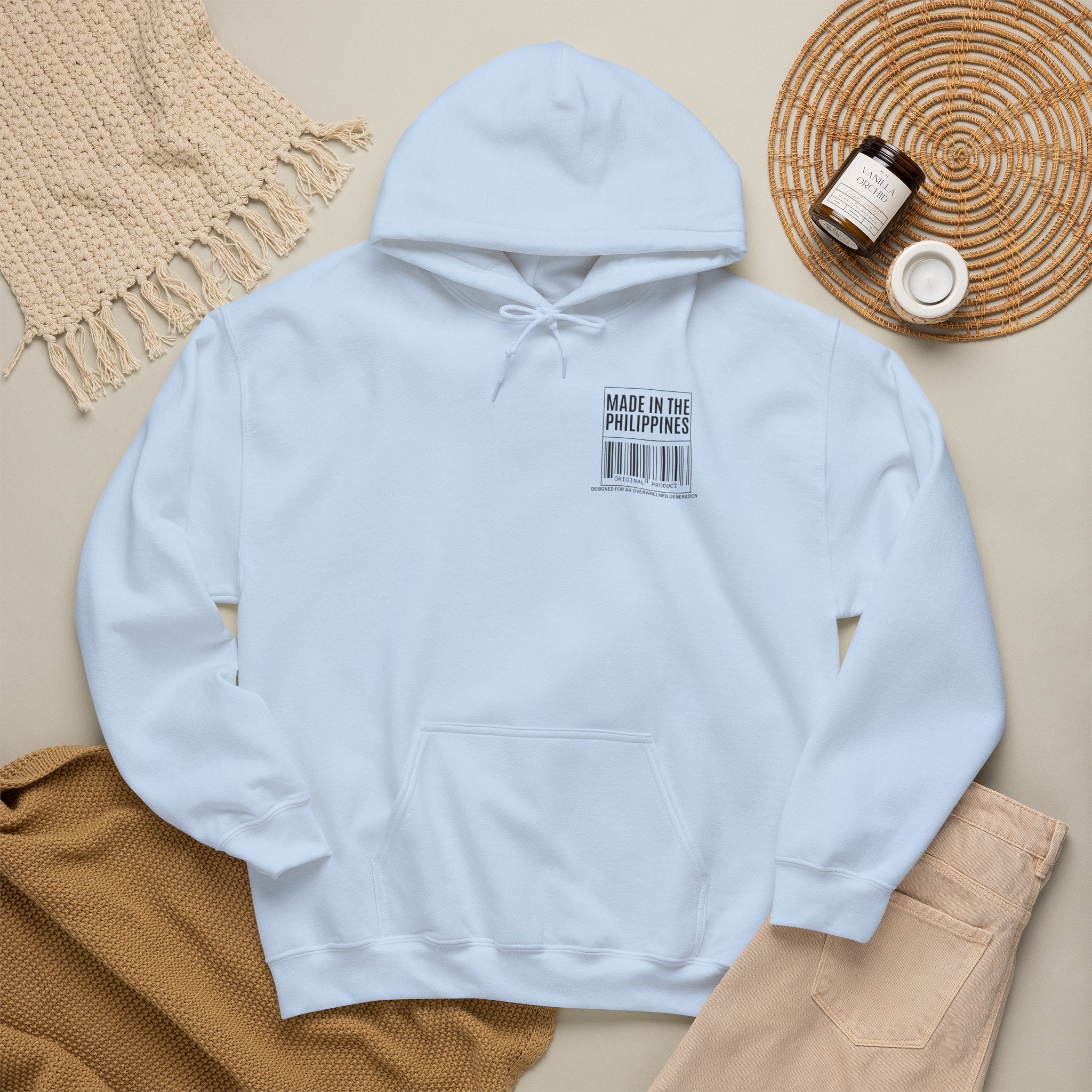 Made in the Philippines Hoodie — Barcode Graphic Back Print