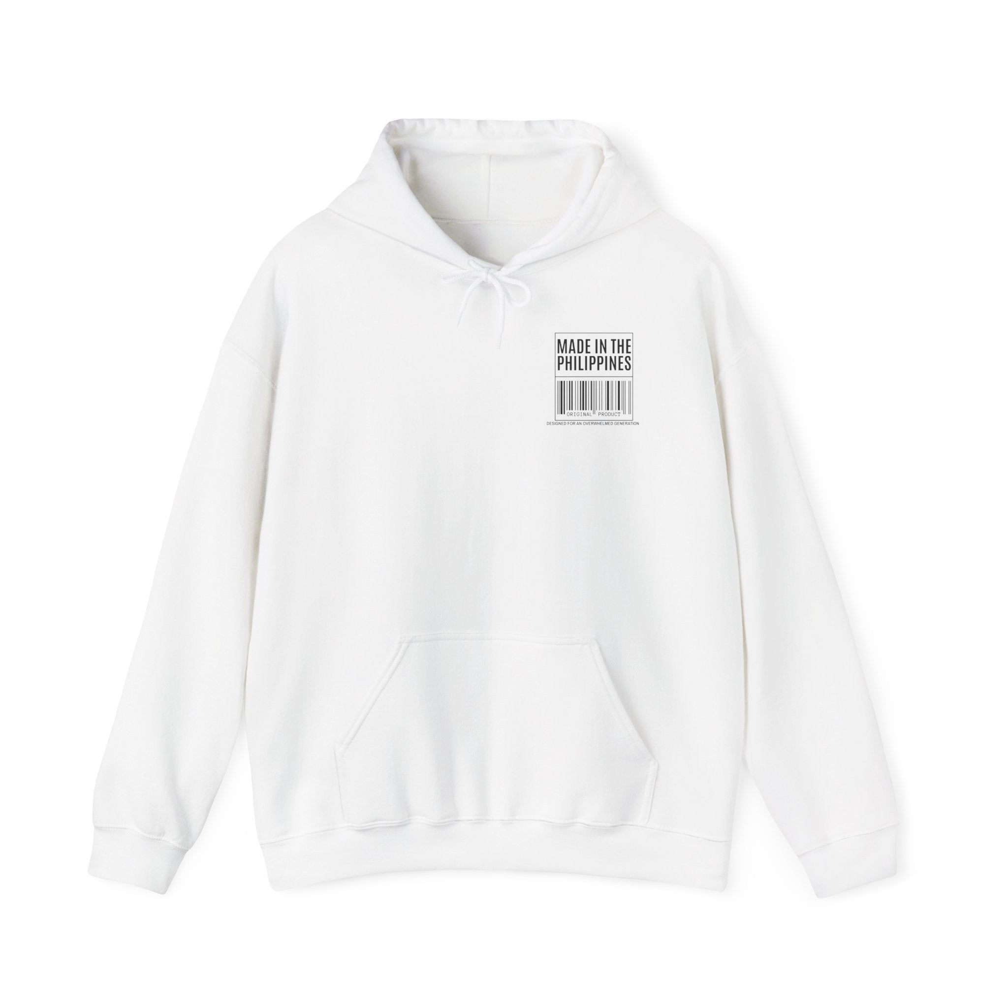 Made in the Philippines Hoodie — Barcode Graphic Back Print