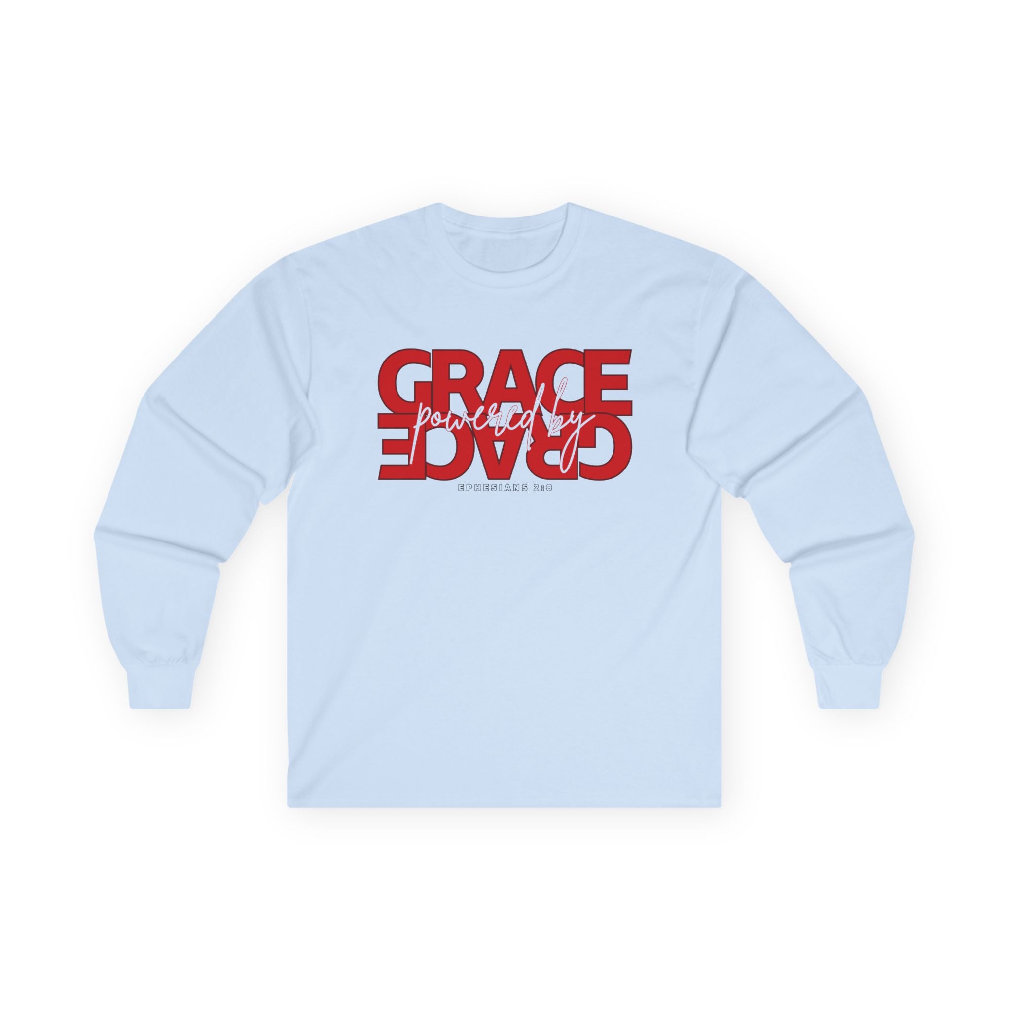 By Grace Long Sleeve Tee — Inspirational Christian Graphic Shirt