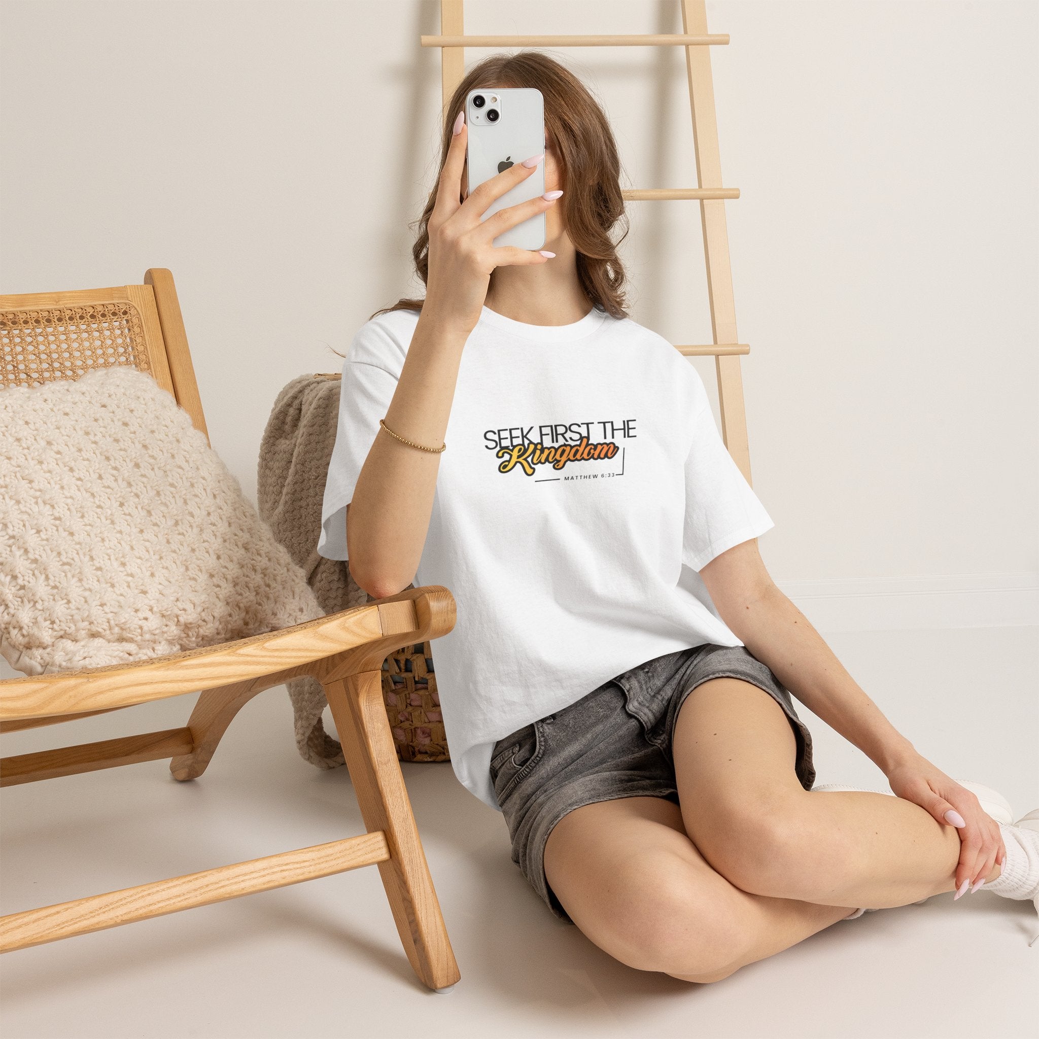 Seek First the Kingdom Tee — Christian Faith Graphic T-Shirt (Matthew 6:33)