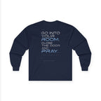 Offline Long Sleeve Christian Tee — ‘Go Into Your Room, Close the Door and Pray’ Graphic