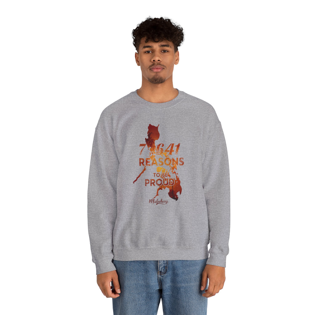 Philippines Map '7,641 Reasons to Be Proud Pinoy' Crewneck Sweatshirt