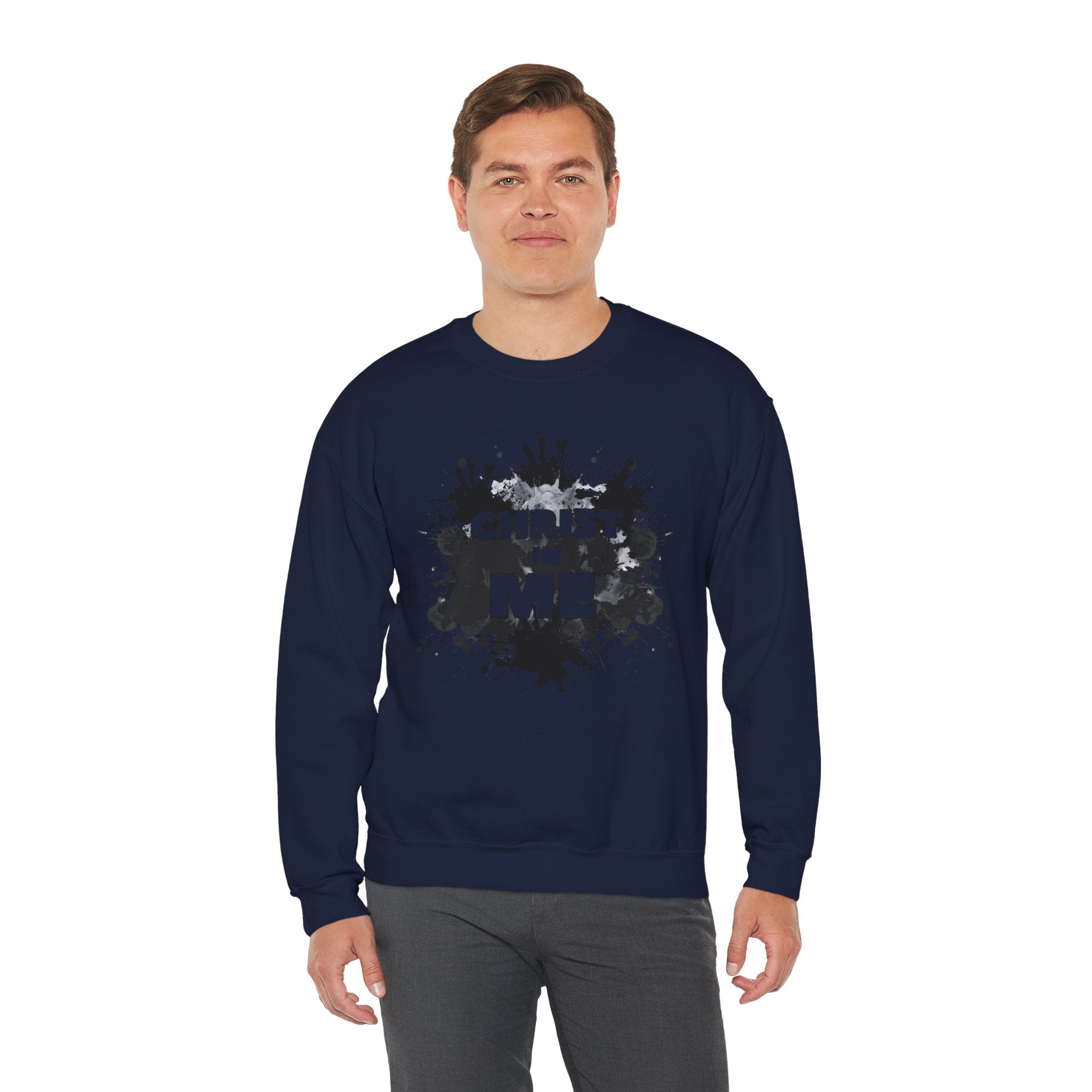 Christian Crewneck Sweatshirt "Christ in Me" Pullover, Galatians 2:20 Apparel, Inspirational Religious Graphic Sweatshirt