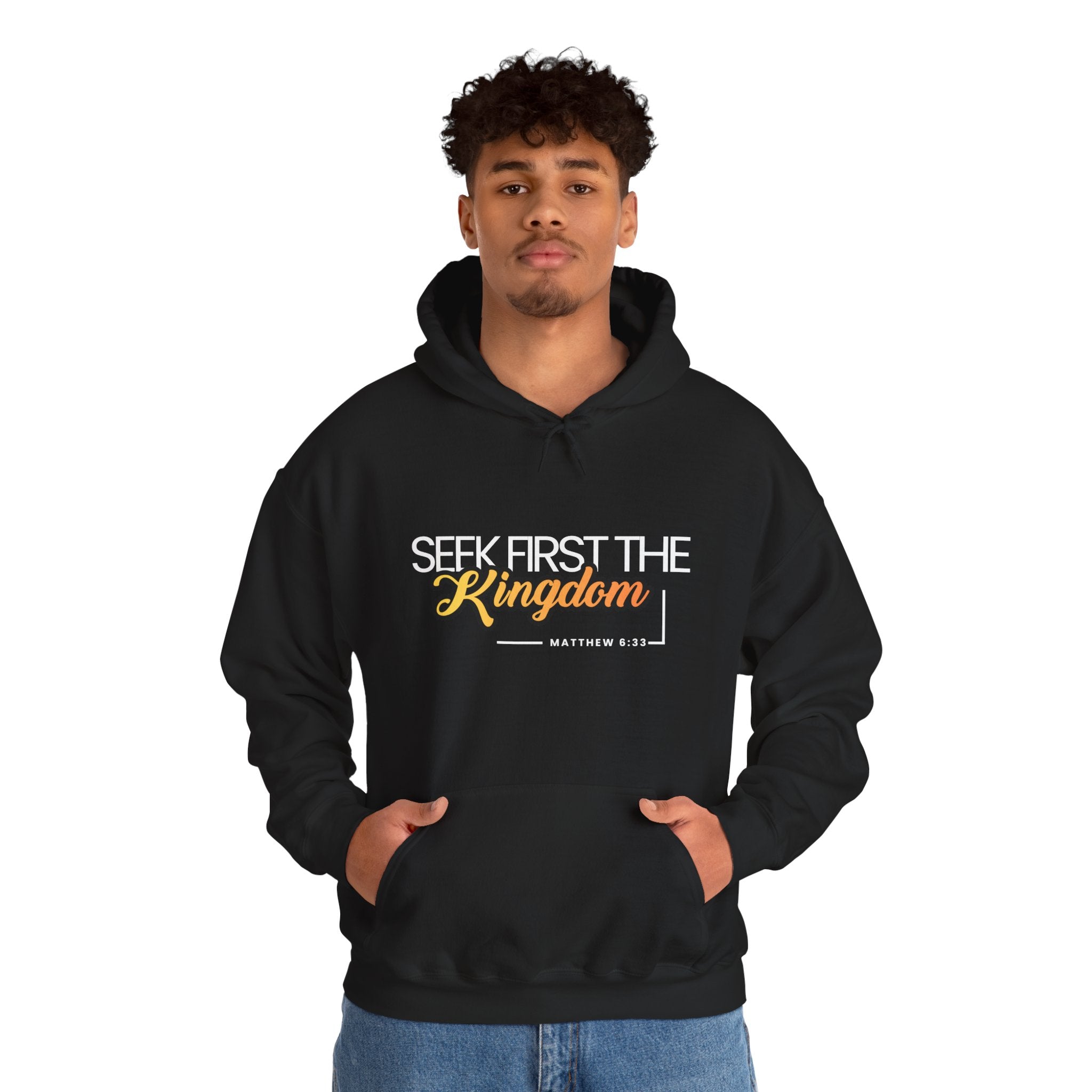 Seek First the Kingdom Hoodie - Christian Faith Scripture Sweatshirt (Matthew 6:33)
