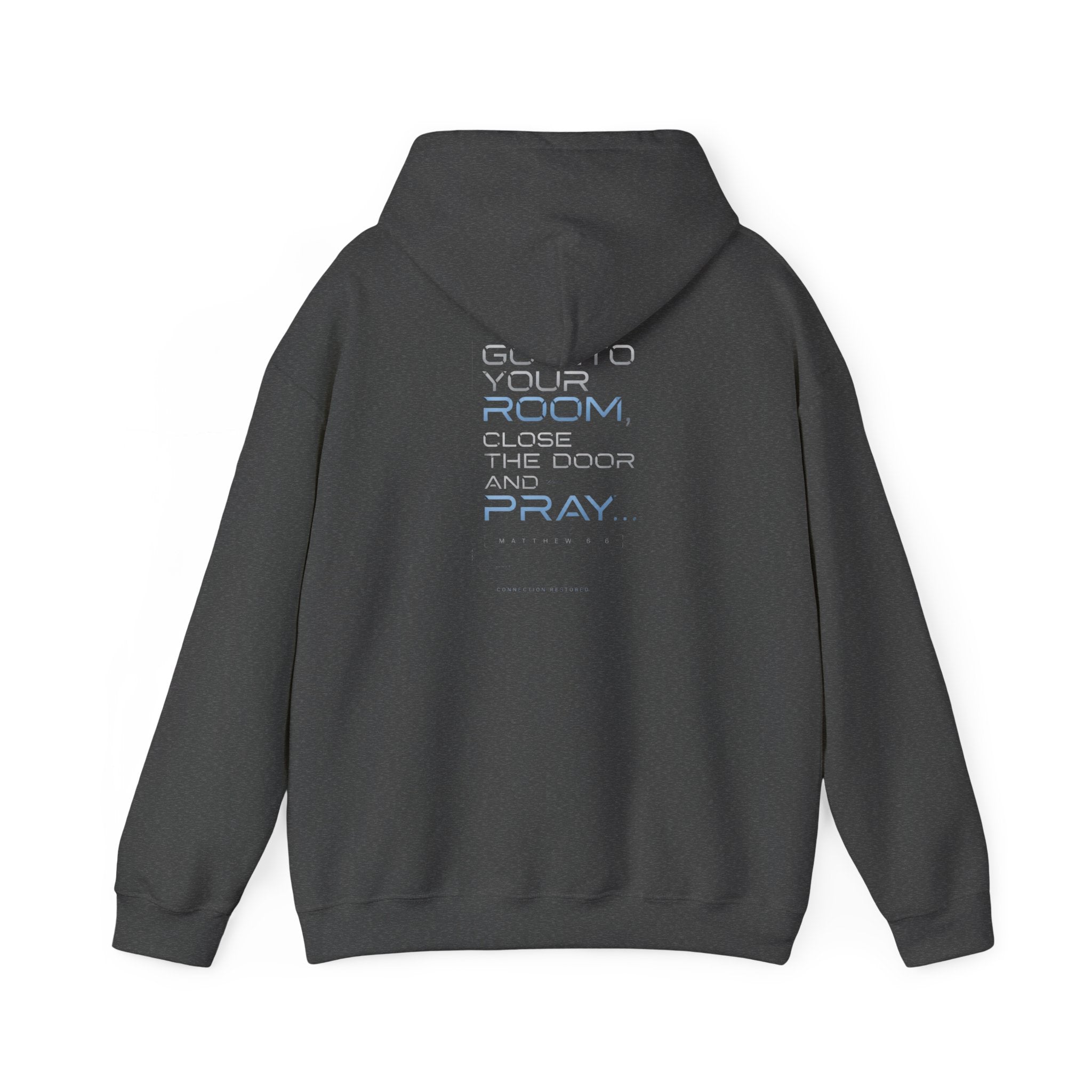 Christian Hoodie "Offline" Wi-Fi Symbol Pullover, Go Into Your Room Quote Back Print, Faith Streetwear Sweatshirt