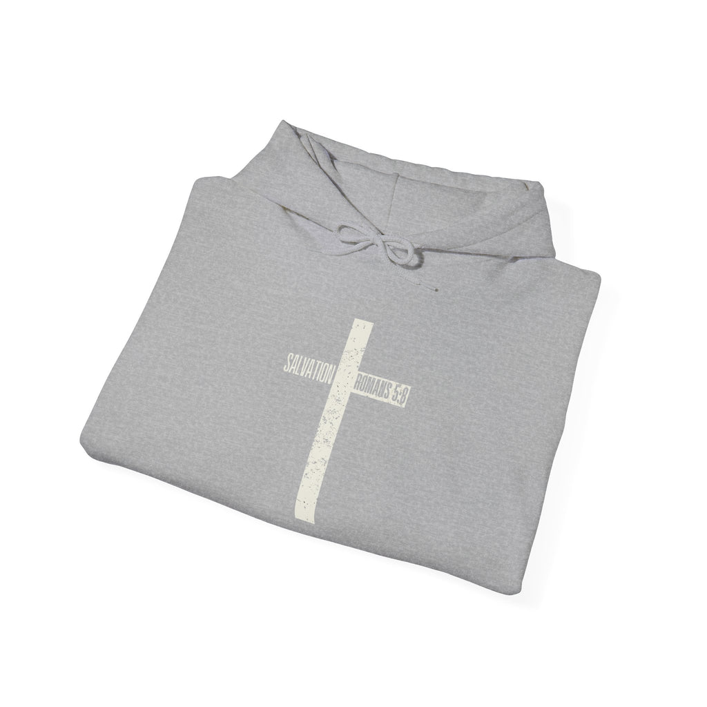 Christian Cross Salvation Hoodie – "Saved By Grace" Faith Graphic Pullover