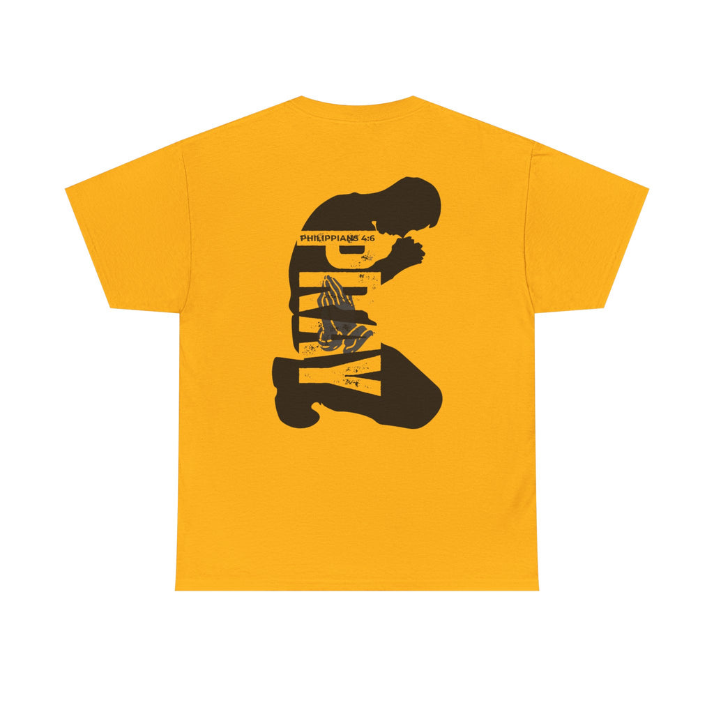 Pray More Tee — "Pray More, Panic Less" Christian Graphic T-Shirt