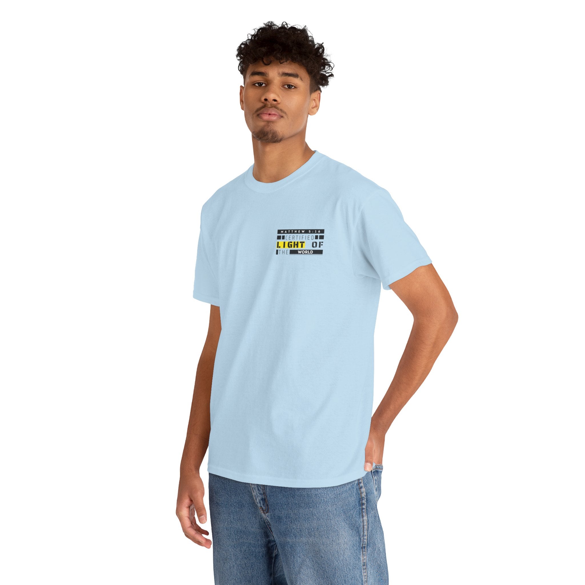 Minimalist "Light of My Life" Tee — Small Chest Script Graphic