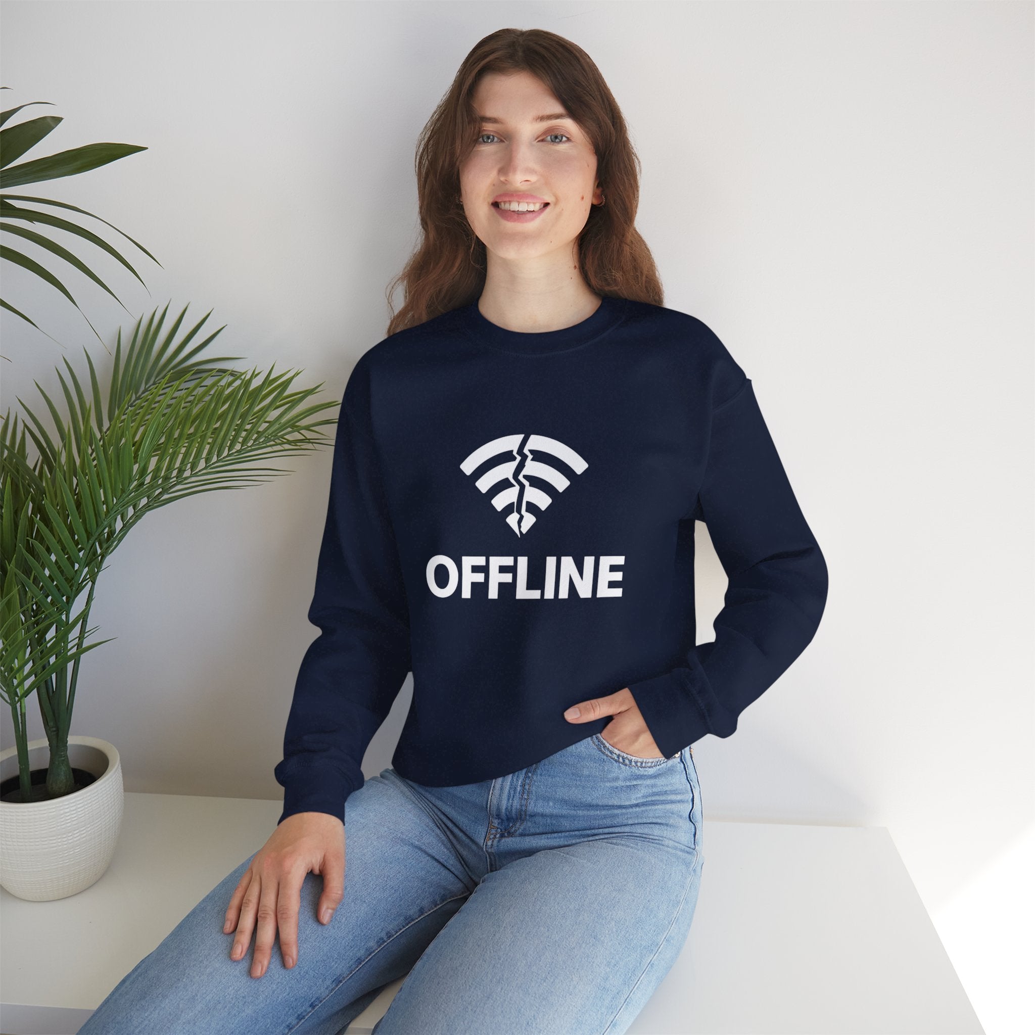 Christian Crewneck Sweatshirt "Offline" Pullover, Go Into Your Room and Pray Back Quote, Faith Streetwear Sweatshirt
