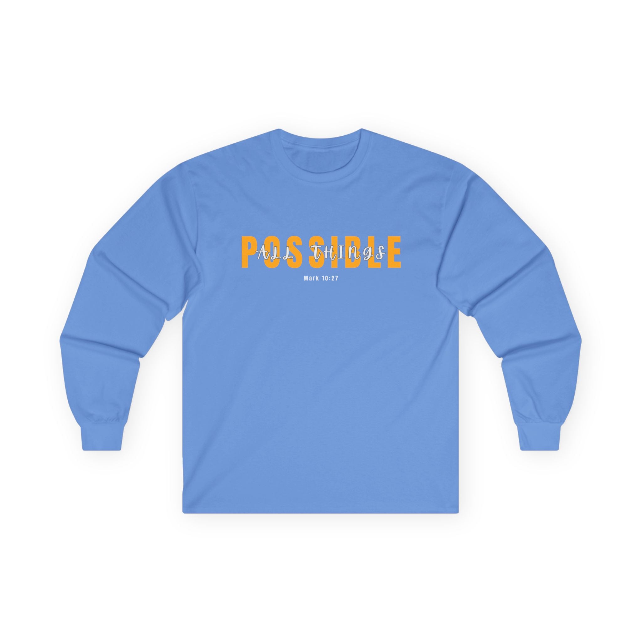 Possible Long Sleeve Christian Tee — 'POSSIBLE' Inspirational Graphic Shirt