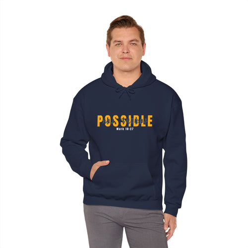 All Things Possible Hoodie - 'POSSIBLE' Inspirational Christian Hoodie (Mark 10:27)