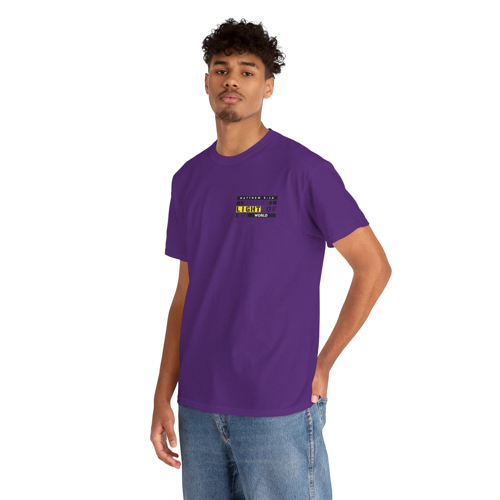 Minimalist "Light of My Life" Tee — Small Chest Script Graphic