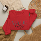 Minimalist Crewneck Sweatshirt "Made New" Pullover, Inspirational Christian Clothing, Aesthetic Daily Reminder Sweatshirt