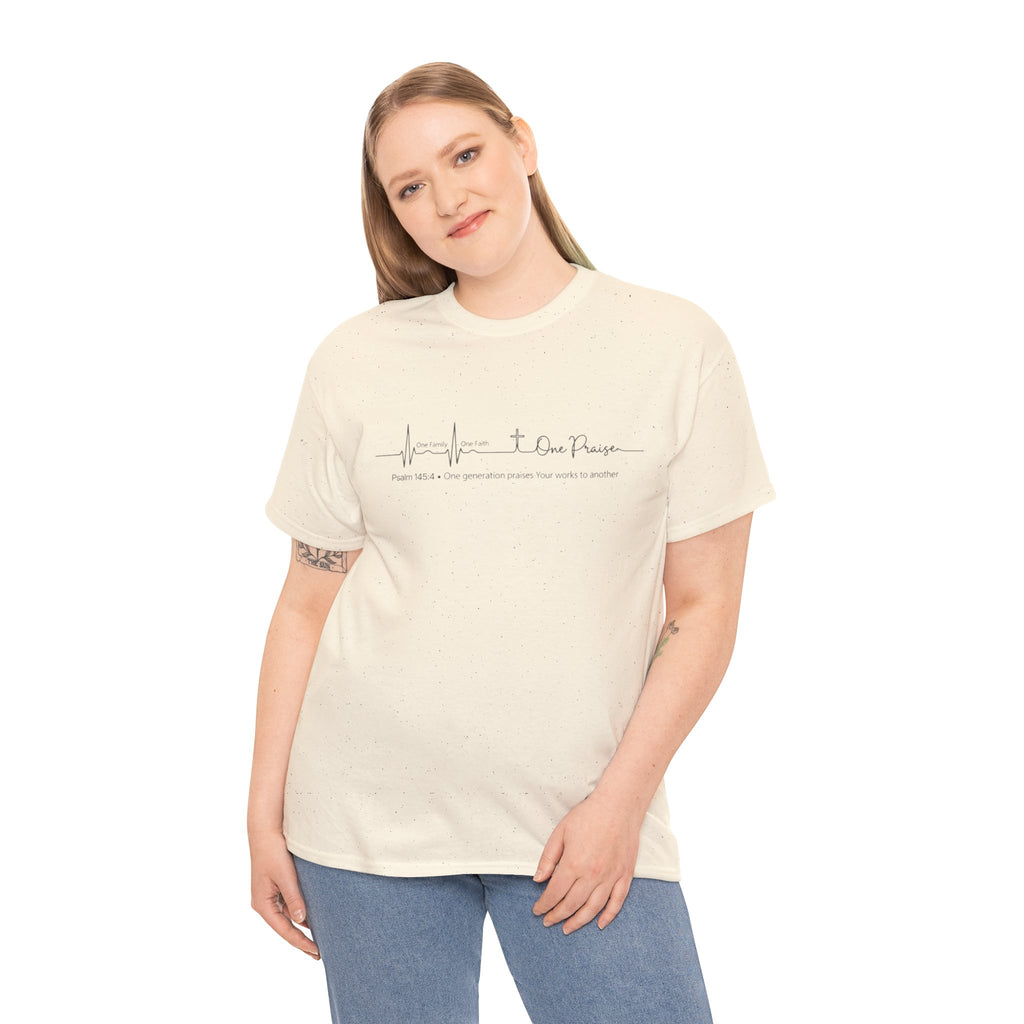 Faith Heartbeat T‑Shirt — I Surrender Script Christian Tee
