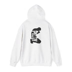 Minimal 'Pray More, Panic Less' Hoodie — Monochrome Graphic Back Print