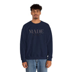 Minimalist Crewneck Sweatshirt "Made New" Pullover, Inspirational Christian Clothing, Aesthetic Daily Reminder Sweatshirt