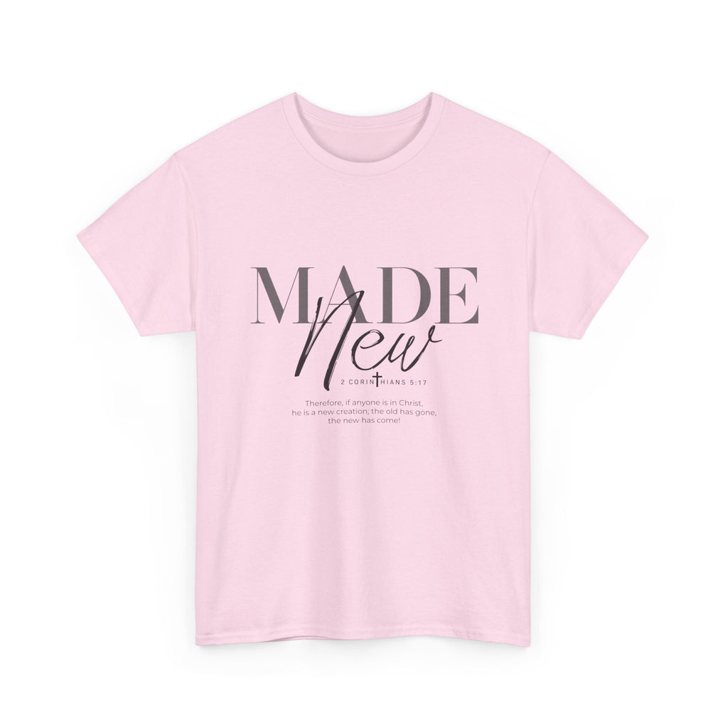 T-Shirt — "Made New" Minimalist Christian Faith Tee