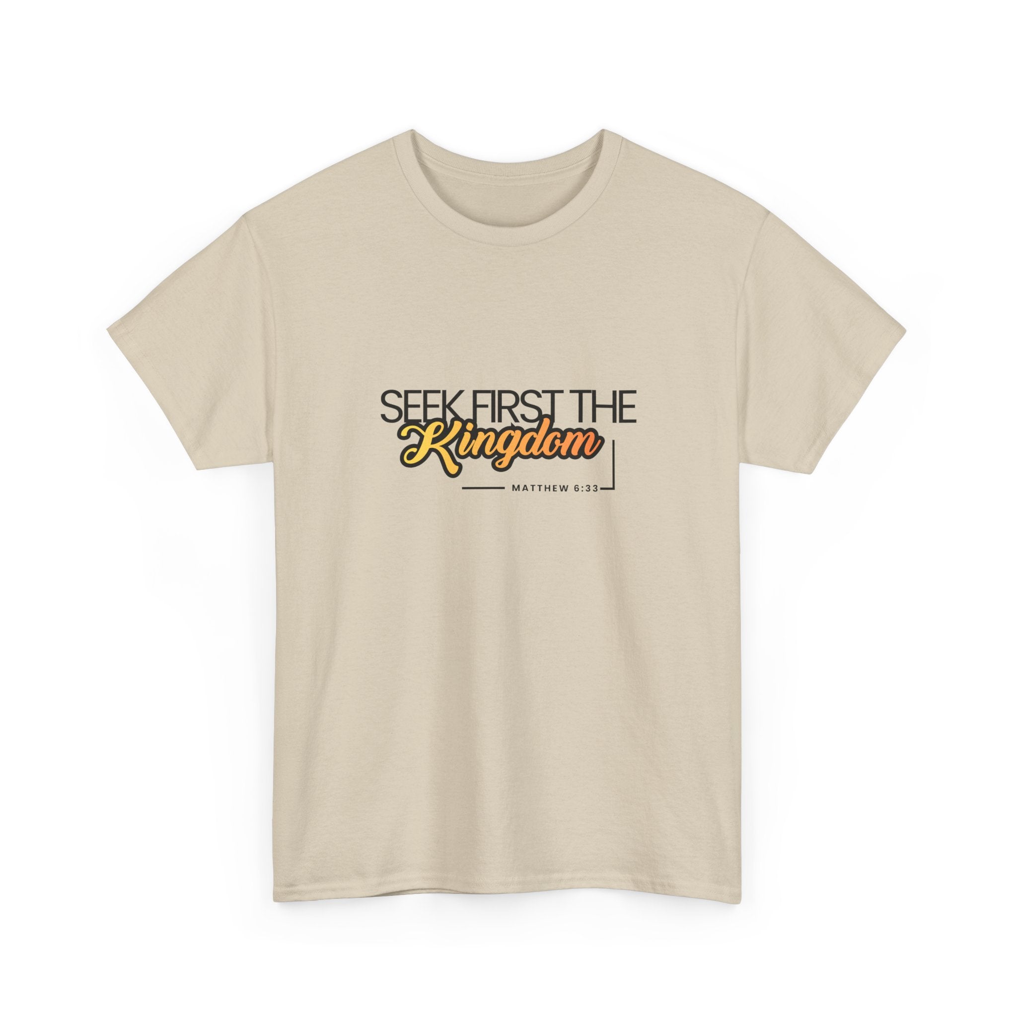 Seek First the Kingdom Tee — Christian Faith Graphic T-Shirt (Matthew 6:33)