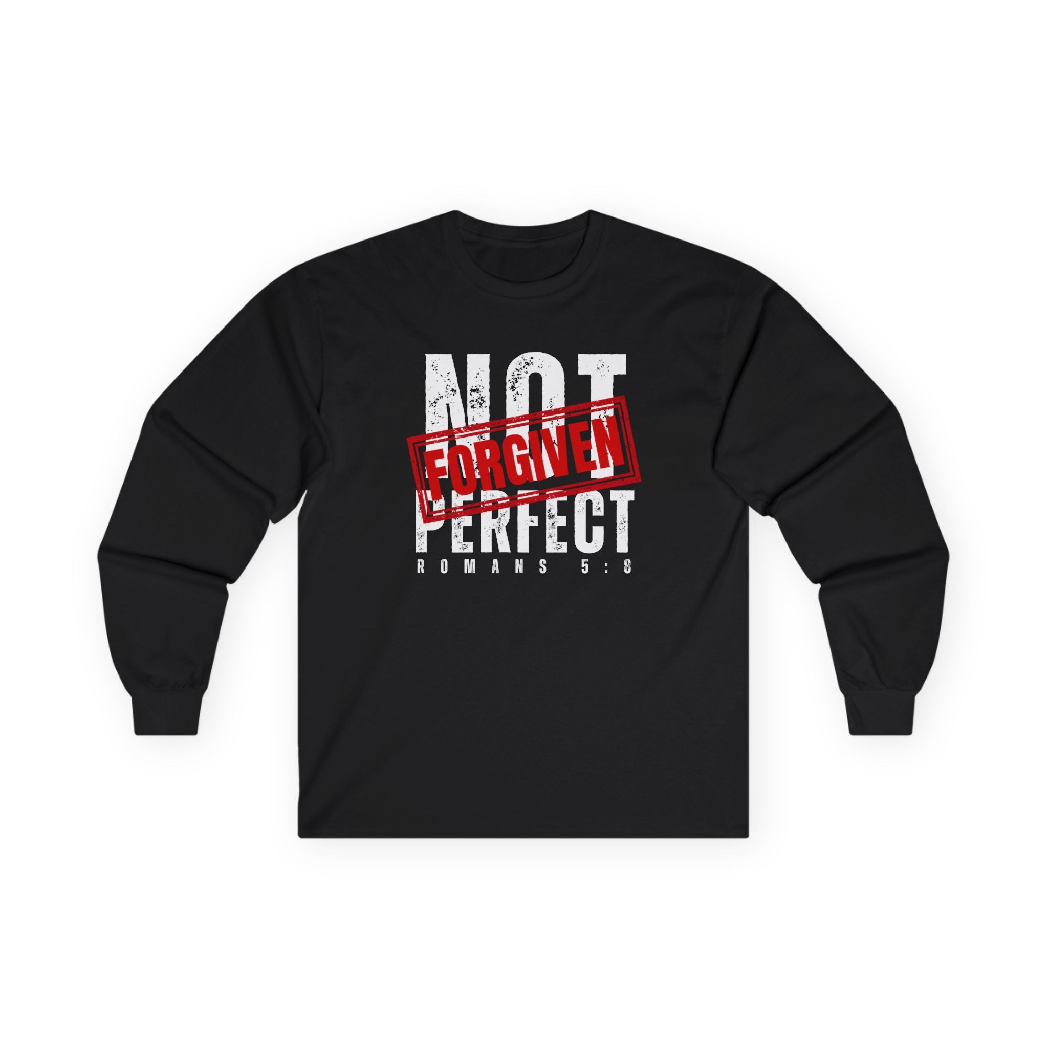 Not Perfect But Forgiven Long Sleeve Tee — Christian Faith Graphic Shirt