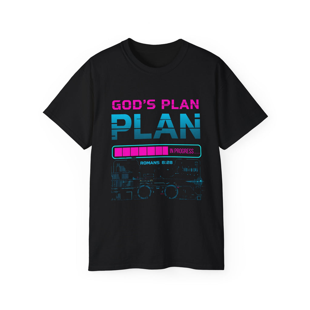 God’s Plan Graphic Tee – Retro Tape Design (Romans 8:28)