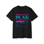 God’s Plan Graphic Tee – Retro Tape Design (Romans 8:28)