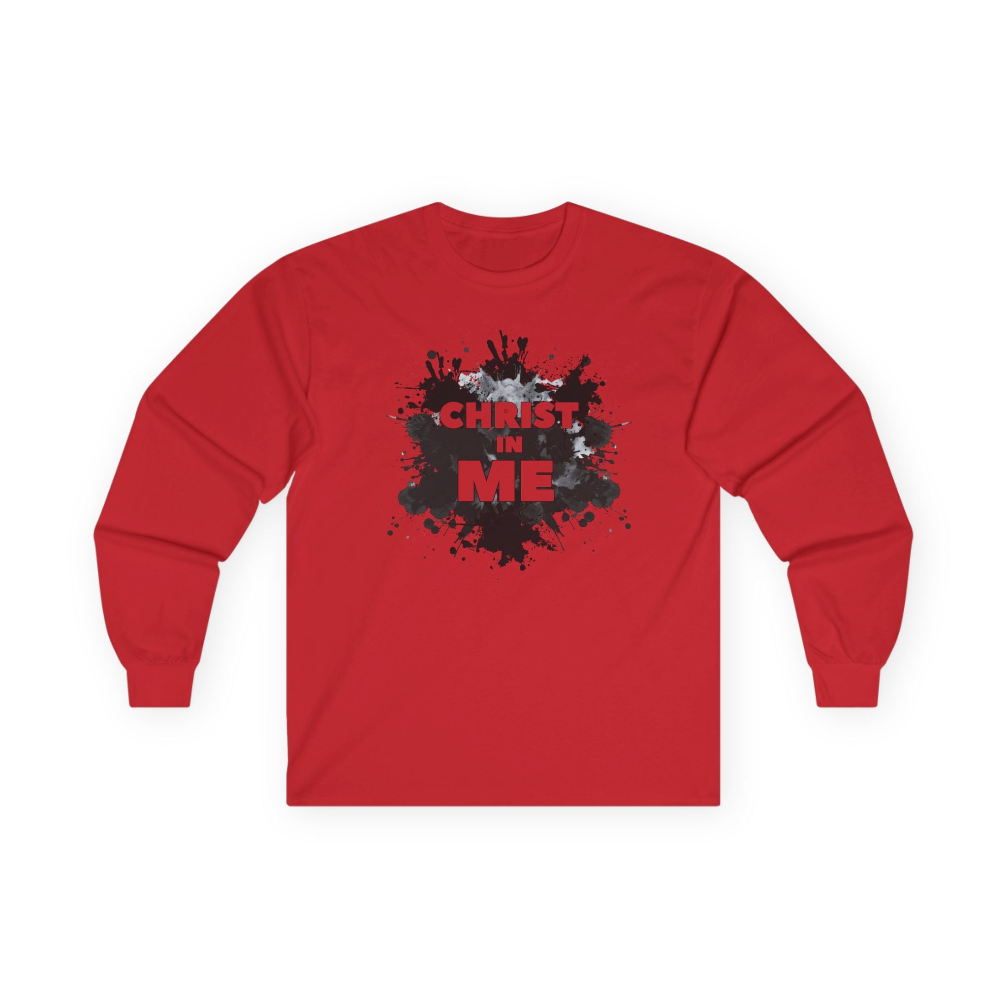 Long Sleeve Tee — "Christ in Me" Faith Graphic Christian Shirt