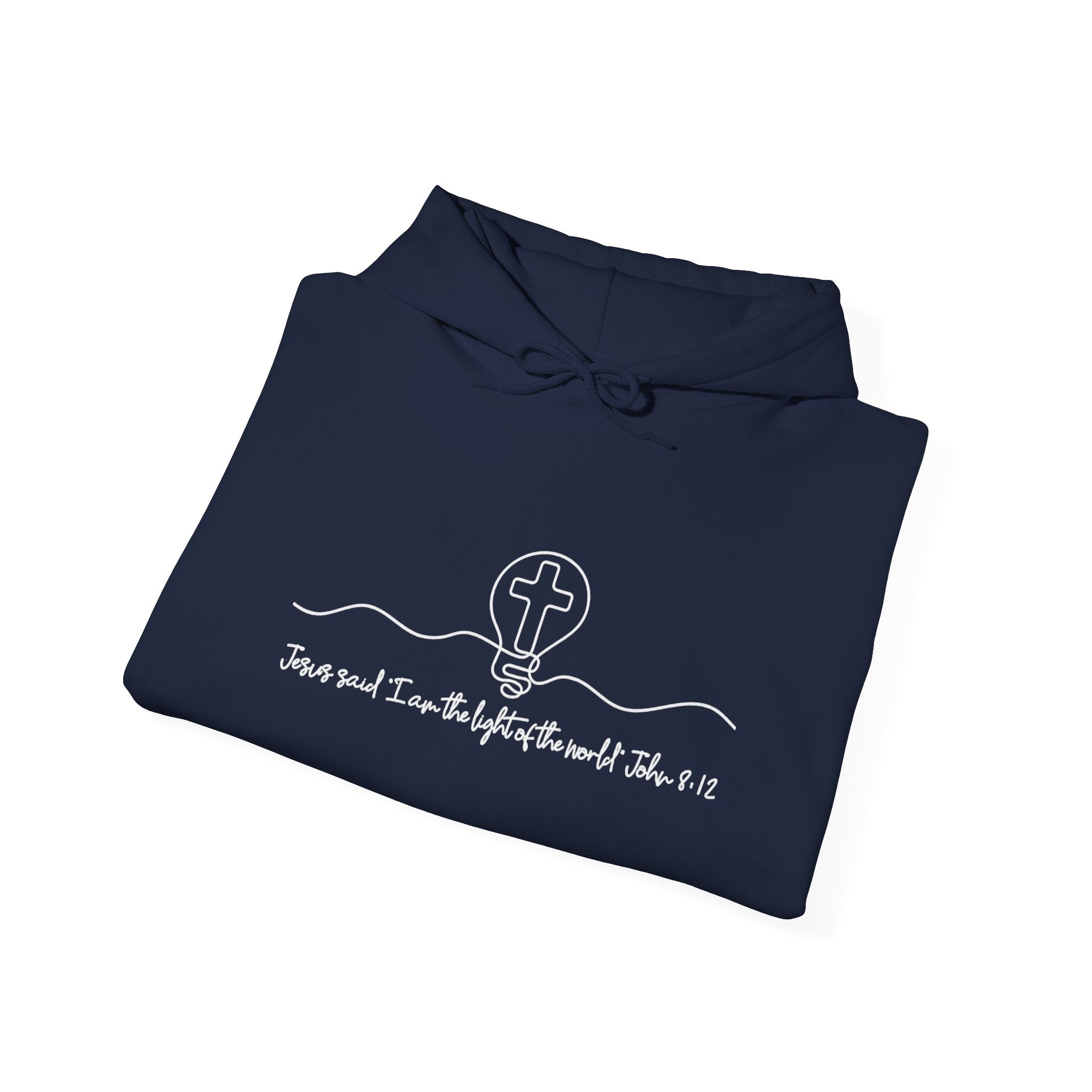 Christian Hoodie with Light of the World and Cross Design – Faith Comfort Sweatshirt